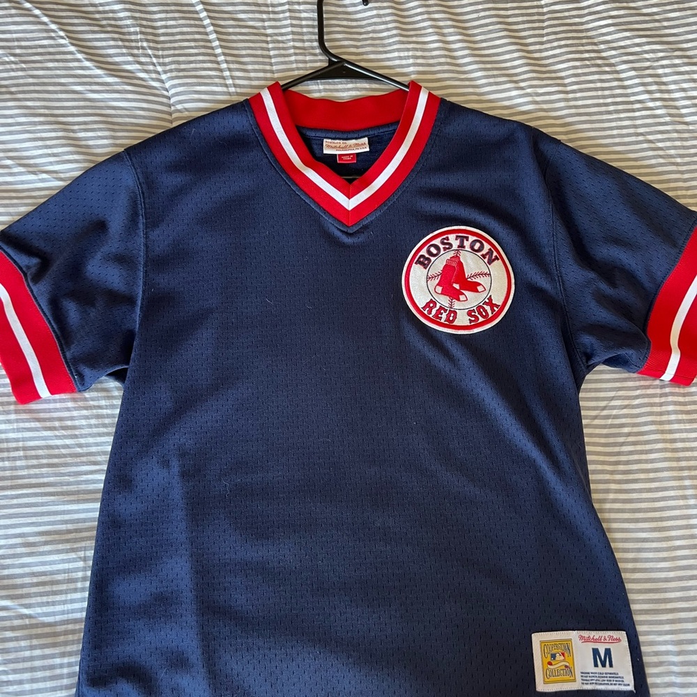 Mitchell & Ness Boston Red Sox Retro Vintage Warm Up Jersey Shirt
